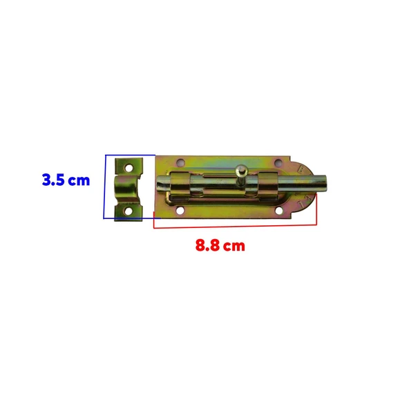Mavzer Sürgü Kilit No:6 Kadmiyum 35x88 mm Kapı Pencere Emniyet Mandalı Kilidi - 2