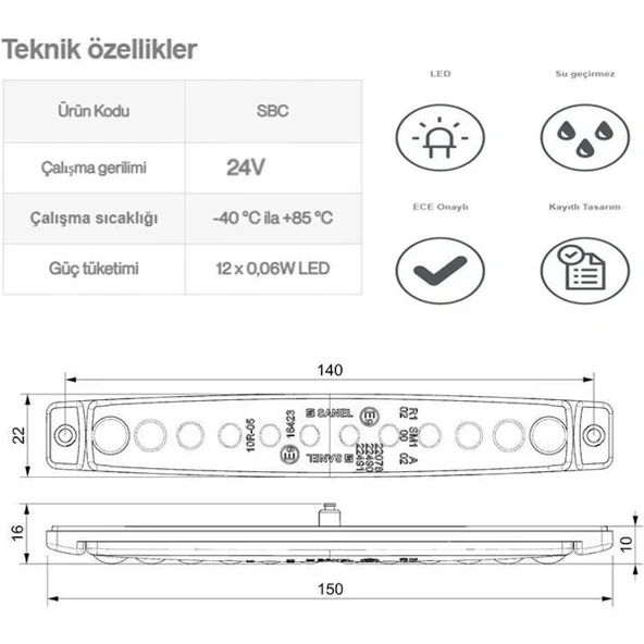 Sanel Parmak Led Sarı Universal - 3