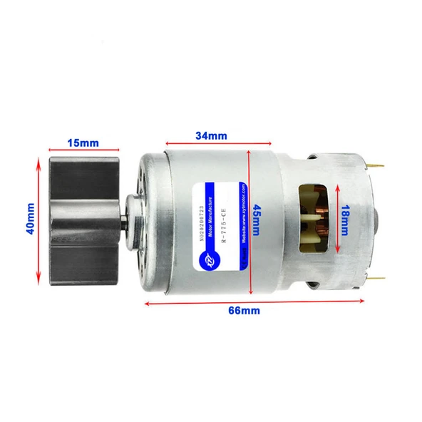 RS775 DC 12V Titreşim Motoru 8000rpm Elektrikli Masaj Koltuk Güzellik Makinesi Kurbağa Hayvan Yem Besleyici Yüksek Hız Tork Çift Bilyalı Rulman - 2