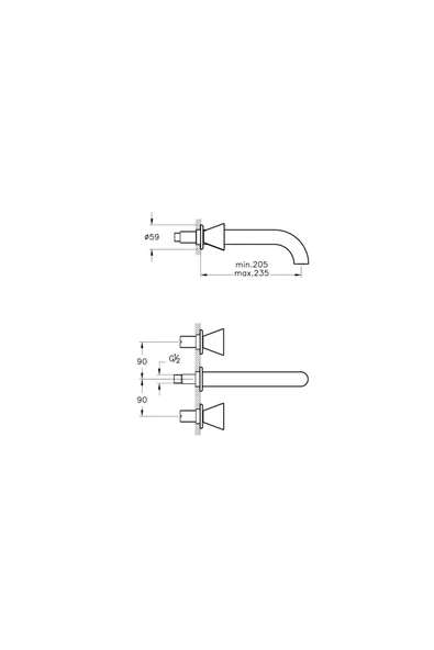 Vitra Liquid A42689 Ankastre Uzun Lavabo Bataryası Krom - 3