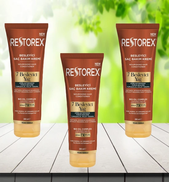Restorex Besleyici Bakım Saç Kremi 250 Ml - 7 Besleyici Yağ 3 adet