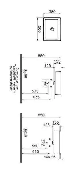 Vitra Nuo Dikdörtgen Çanak Lavabo 50 Cm 7436B003-0016 - 3