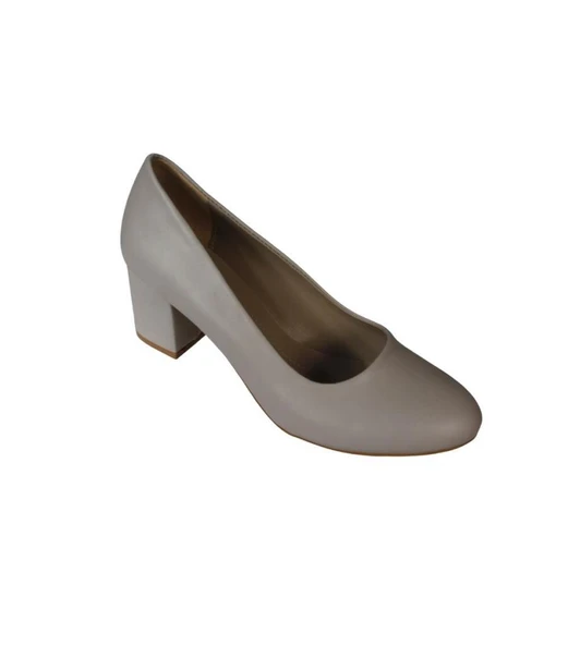 YAZKIŞ Kadın Siyah Ten Cilt Önü Yuvarlak Burun 5cm Kalın Topuklu ayakkabı - Resim 3