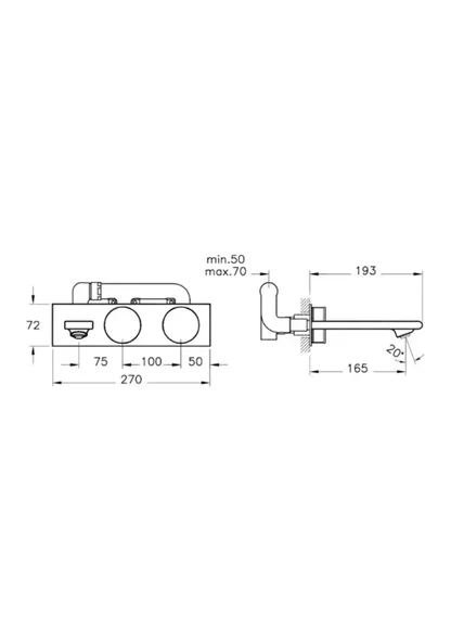 Vitra Memoria A4285157 Ankastre Lavabo Bataryası Beyaz - 2