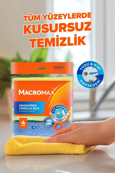 Macromax Mikrofiber Temizlik Bezi 4'lü - Resim 3