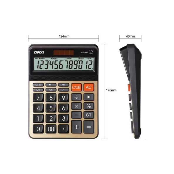 Daxi DX-6900 Hesap Makinesi 12 Hane, Siyah - 2