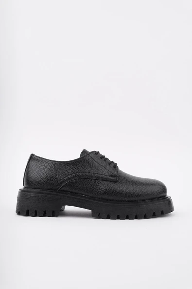 Muggo JUANİTA Kalın Taban Bağcıklı Günlük Casual Makosen Kadın Loafer Ayakkabı - 3