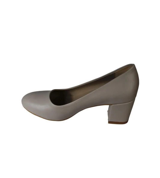 YAZKIŞ Kadın Siyah Ten Cilt Önü Yuvarlak Burun 5cm Kalın Topuklu ayakkabı - Resim 8