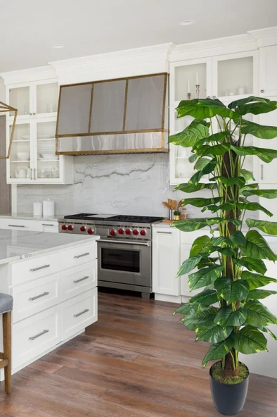 Nettenevime Yapay Çiçek Pothos Salon Sarmaşığı Tropik Salon Bitkisi Yapay Ağaç 165cm - Resim 6