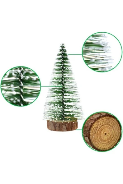 3 Lü Set Nevada Ağaç 8 - 12 - 15CM Yılbaşı Hediyesi 3 Adet Yılbaşı Mini Masa Çam Ağacı Masa Üzeri - 4