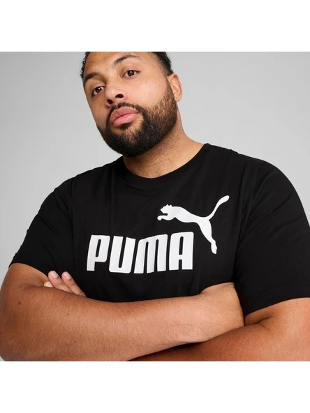 Puma ESS No. 1 Logo Tee Erkek Regular Fit Baskılı Siyah T-Shirt 68253201 - 5