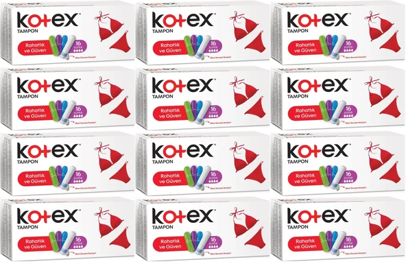 Kotex Tampon Süper 192 Li Set (12PK*16)