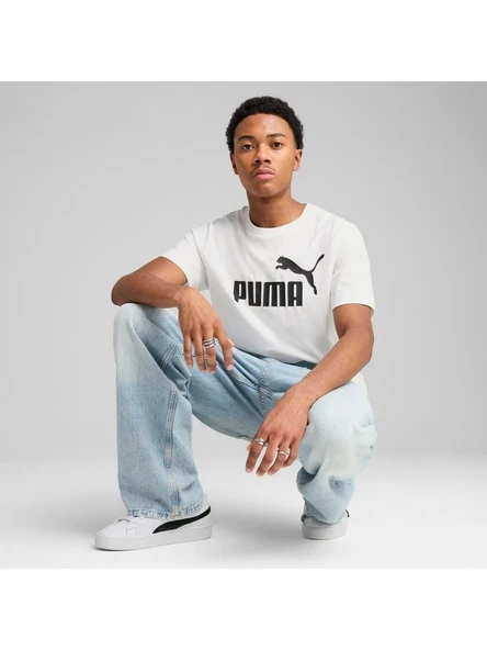 Puma ESS No. 1 Logo Tee Erkek Regular Fit Baskılı Beyaz T-Shirt 68253202 - 2