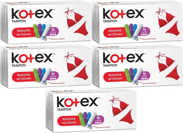 Kotex Tampon Süper 80 Li Set (5PK*16)