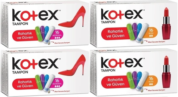 Kotex Tampon Normal - Mini 64 Lü Karma Set (4PK*16)