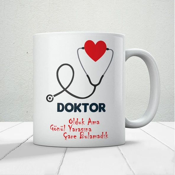 14 Mart Tıp Bayramı Doktor Olduk Ama Gönül Yarasına Çare Bulamadık Baskılı Kupa Bardak ürün görseli 1