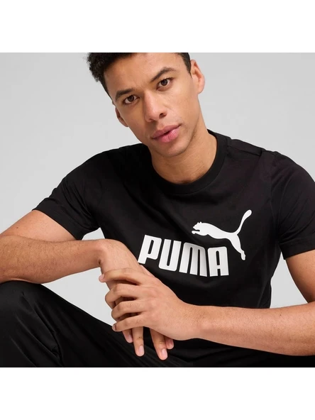 Puma ESS No. 1 Logo Tee Erkek Regular Fit Baskılı Siyah T-Shirt 68253201 - 2