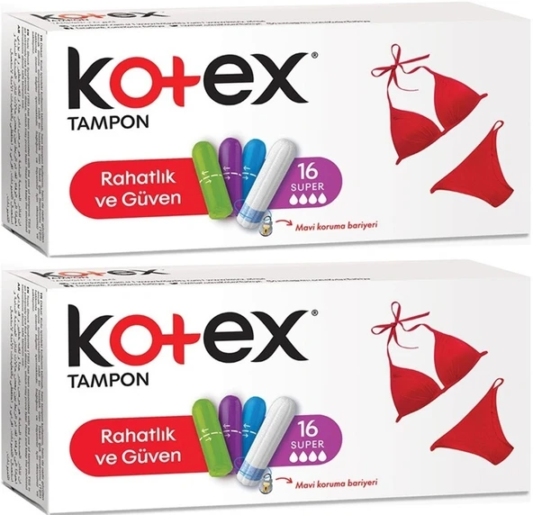 Kotex Tampon Süper 32 Li Set (2PK*16)