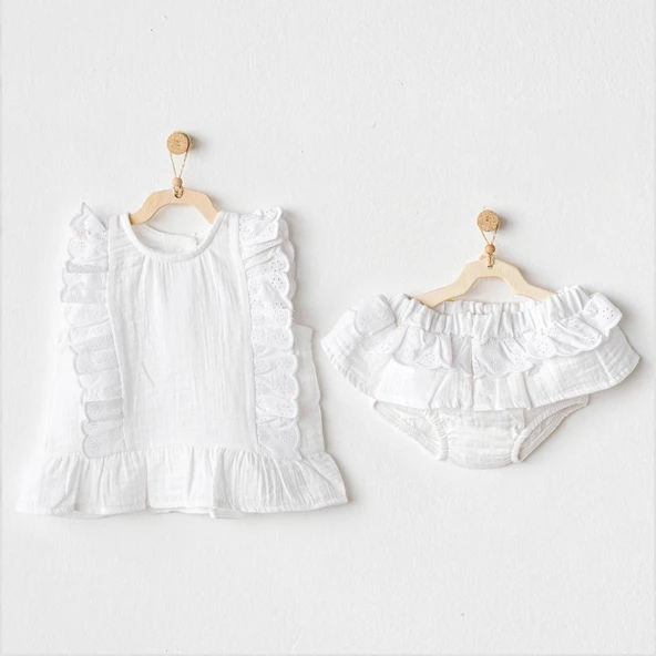 Kız Bebek Takım 2 Parça Set Muslin Home AC25888 ürün görseli