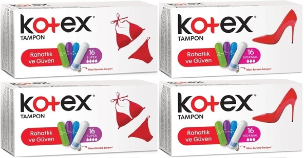Kotex Tampon Süper - Normal 64 Lü Karma Set (4PK*16)