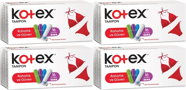 Kotex Tampon Süper 64 Lü Set (4PK*16)