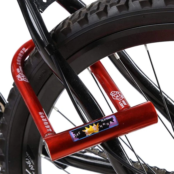 Motosiklet Bisiklet Direksiyon U Kilidi Halat Zincir Çap 18 mm Çelik Hırsız Güvenlik 29 cm - 6