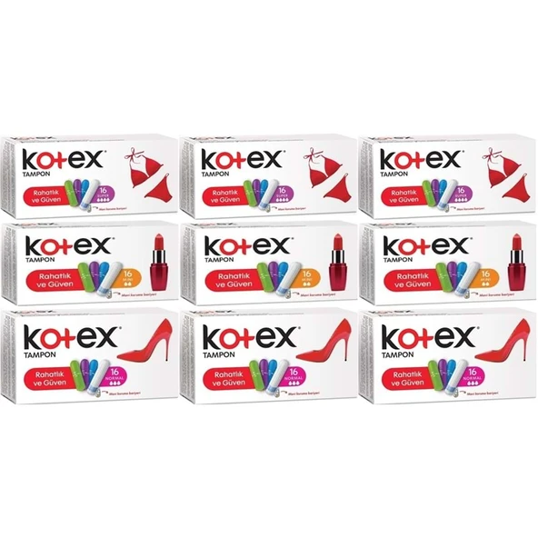 Kotex Tampon Süper - Mini - Normal 144 Lü Karma Set (9PK*16) ürün görseli 1