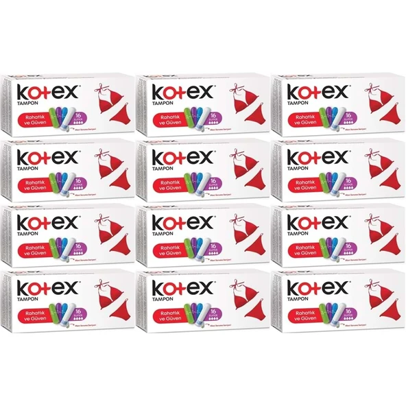 Kotex Tampon Normal 192 Li Set (12PK*16) ürün görseli 1