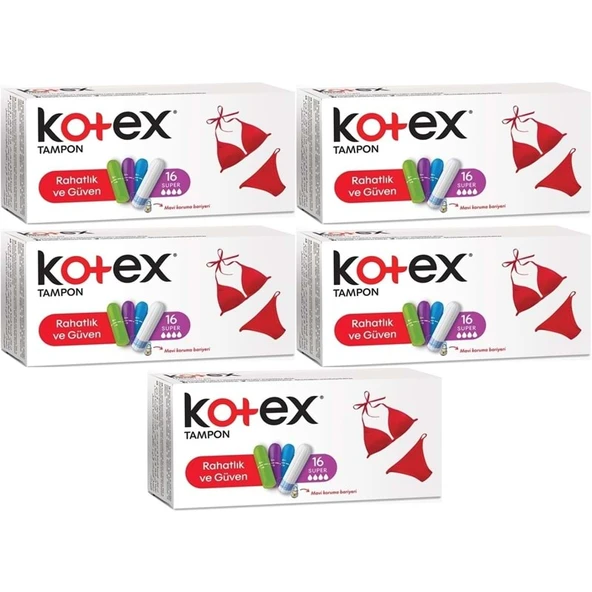 Kotex Tampon Süper 80 Li Set (5PK*16) ürün görseli 1