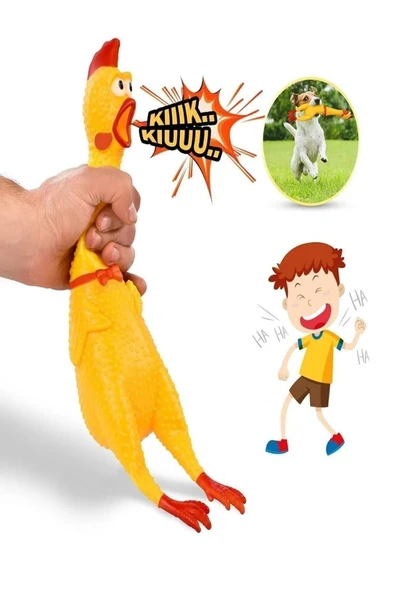 Pribor Öten Çığlık Atan Horoz Tavuk Civciv Köpek Kedi Için Bağıran Sesli Oyuncak L Boy 36 Cm ürün görseli 1