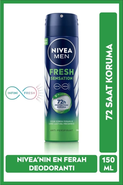 Nivea Men Fresh Sensation Erkek Sprey Deodorant 150 ml
