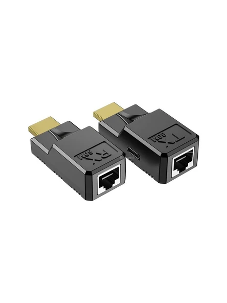 TENON HDMİ Extender Cat5-cat6 60 Metre Uzatıcı- HDMI RJ45 Cat5 6 Extender Uzatıcı Güç Destekli Uzatma Aparatı