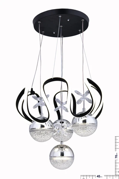 RAIN 4 TOP SİYAH AVİZE - Resim 2