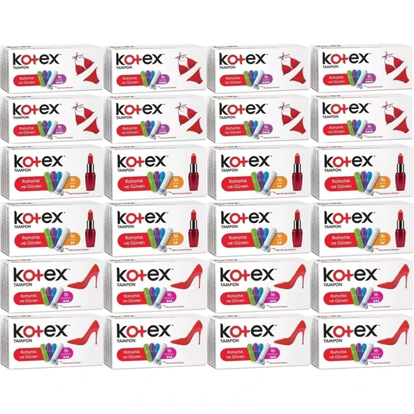Kotex Tampon Süper - Mini - Normal 384 Lü Karma Set (24PK*16) ürün görseli 1