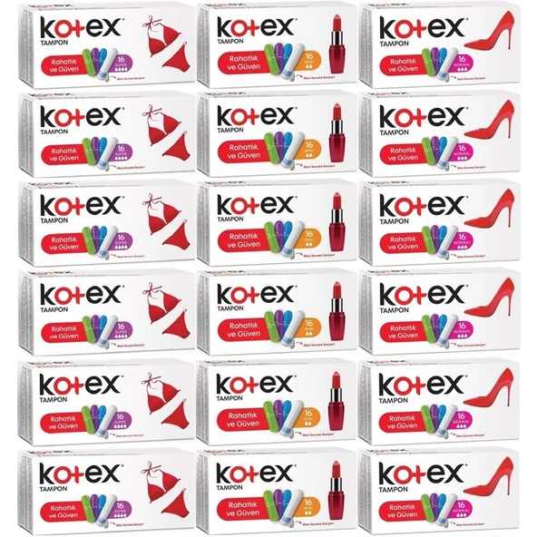 Kotex Tampon Süper - Mini - Normal 288 Li Karma Set (18PK*16) ürün görseli