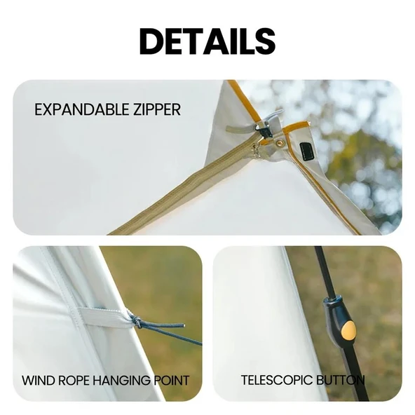 Naturehike Ango ES60 Gölgelikli Otomatik Kurulum Kamp Çadırı  Thorn Yellow Ekstra Gölgelikli - 10
