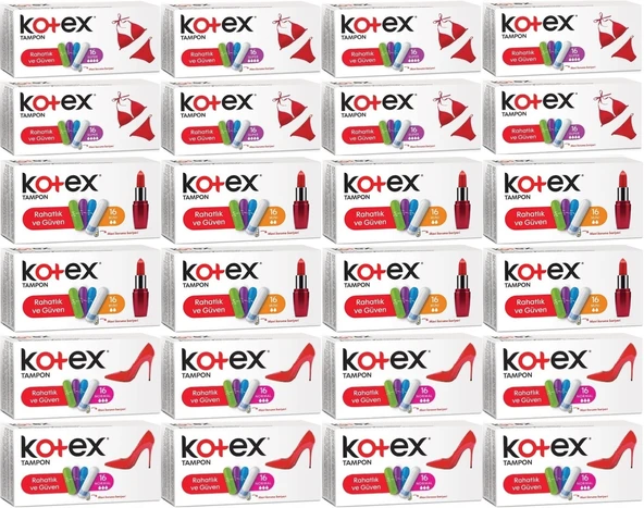 Kotex Tampon Süper - Mini - Normal 384 Lü Karma Set (24PK*16)
