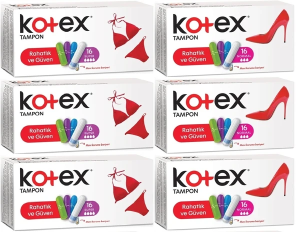 Kotex Tampon Süper - Normal 96 Lı Karma Set (6PK*16)
