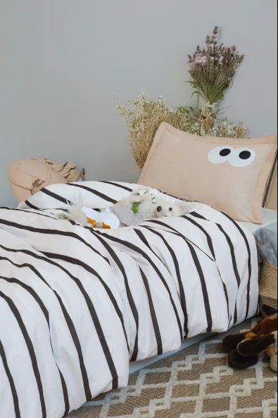 Upstyle Junior Nevresim Seti Tek Kişilik Funny Kahve