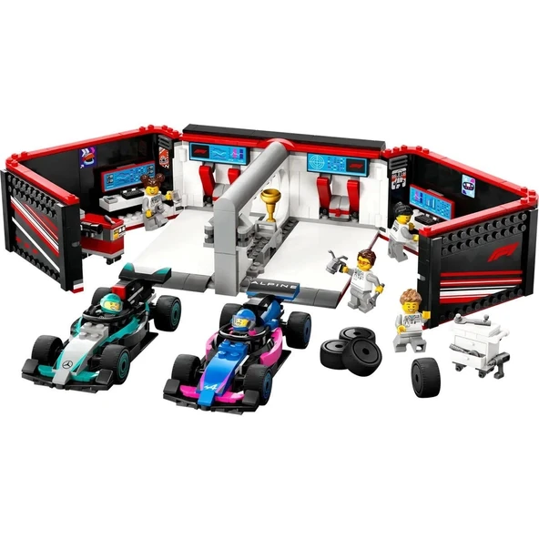 60444 Lego City F1 Garajı ve Mercedes-AMG ve Alpine Arabaları 678 parça +7 yaş - 2