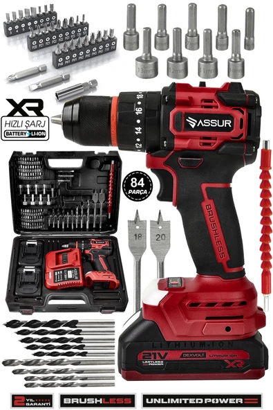 Assur 21V Çift Akülü Vidalama Darbeli Şarjlı Matkap ürün görseli 1