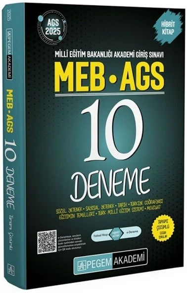 2025 MEB AGS Tamamı Çözümlü 10 Deneme Pegem Akademi
