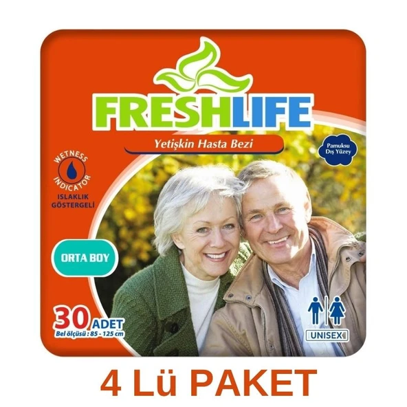 FreshLife Emici Külot Hasta Bezi Large - Büyük - L 120 Adet (4PKx30)