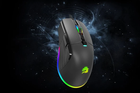 GAMEBOOSTER GB-M12B USB Kablolu 12800dpi siyah Vital RGB Aydınlatmalı Oyuncu Mouse - 2