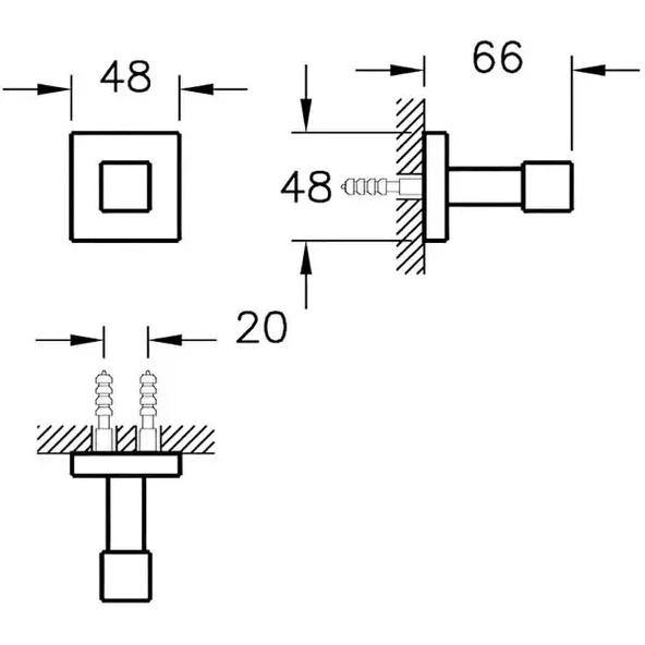VitrA Q-line A44998 Tekli Askı Krom - 2