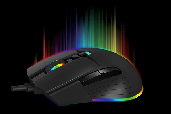 GAMEBOOSTER GB-M12B USB Kablolu 12800dpi siyah Vital RGB Aydınlatmalı Oyuncu Mouse - 4