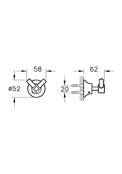 VitrA Juno Classic İkili Banyo Askısı Krom A44423 - 2