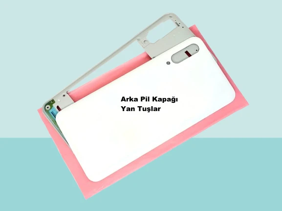Samsung Galaxy A50S A507 Uyumlu FULL KASA Arka Kapak Batarya Kapağı - BEYAZ