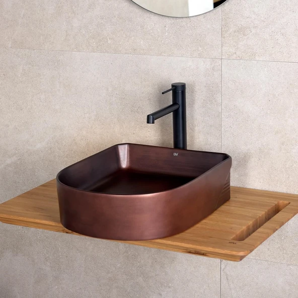 LENA TEZGAHÜSTÜ LAVABO (MAT BRONZ) EH-5110C - Resim 2