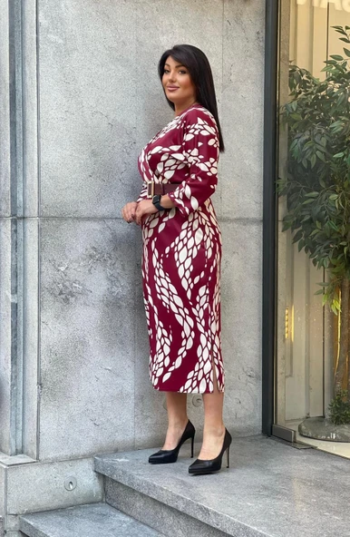 Trend Kadın Cesur desenler zarif kesimlerle buluşuyor Yeni büyük beden Elbisemiz. - Resim 3